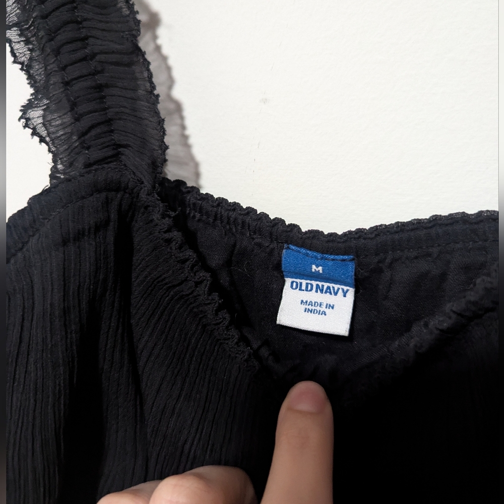 Black Ruffled Tank Top - Picture 2 of 3